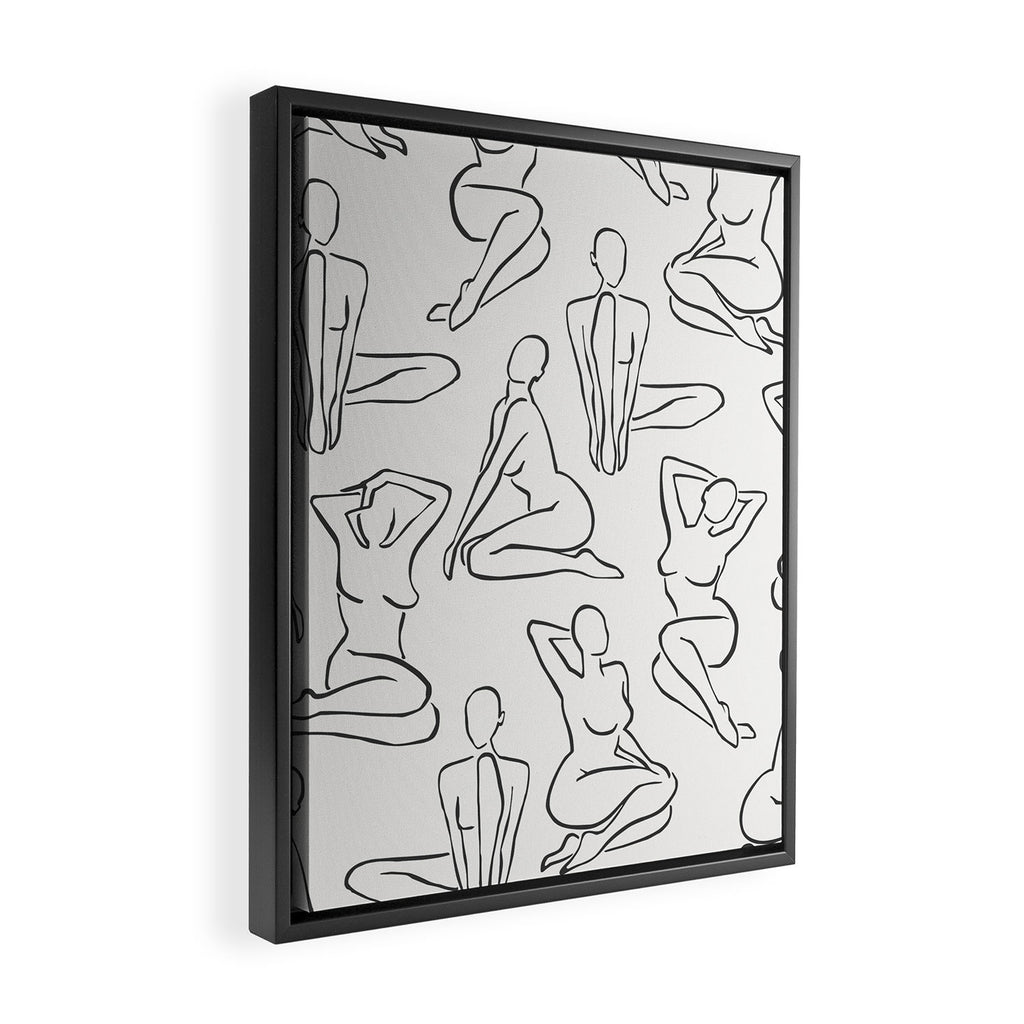Shapes of the Ladies Pattern Framed Canvas Print Gallery Image 2