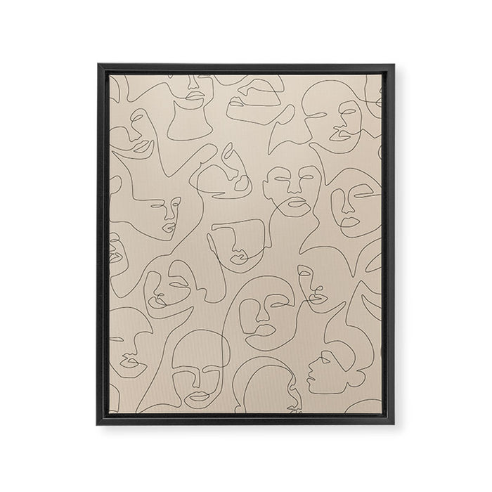 She's Beige Framed Canvas Print Gallery Image 1