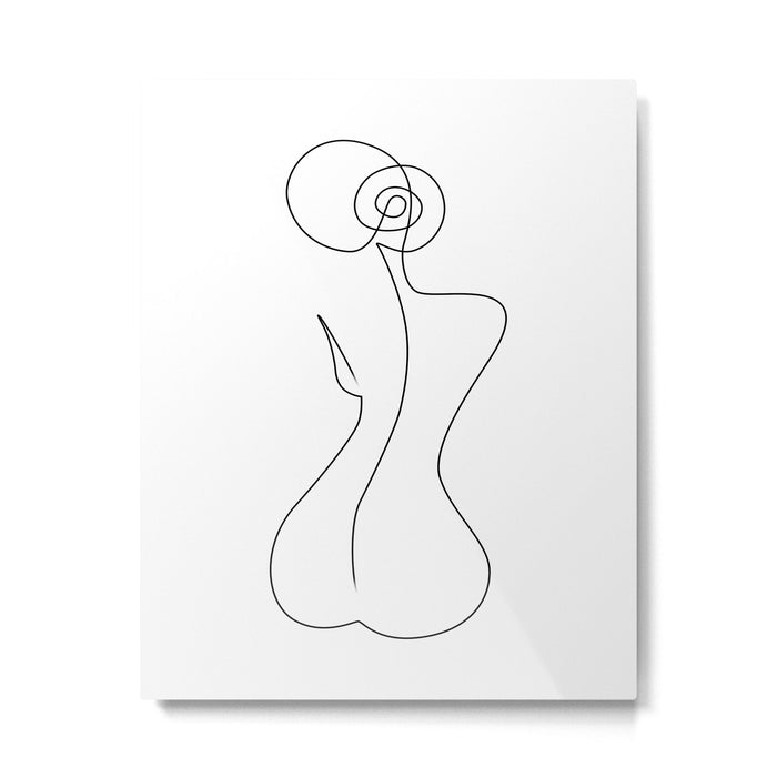 Single Back Line Metal Print Gallery Image 1
