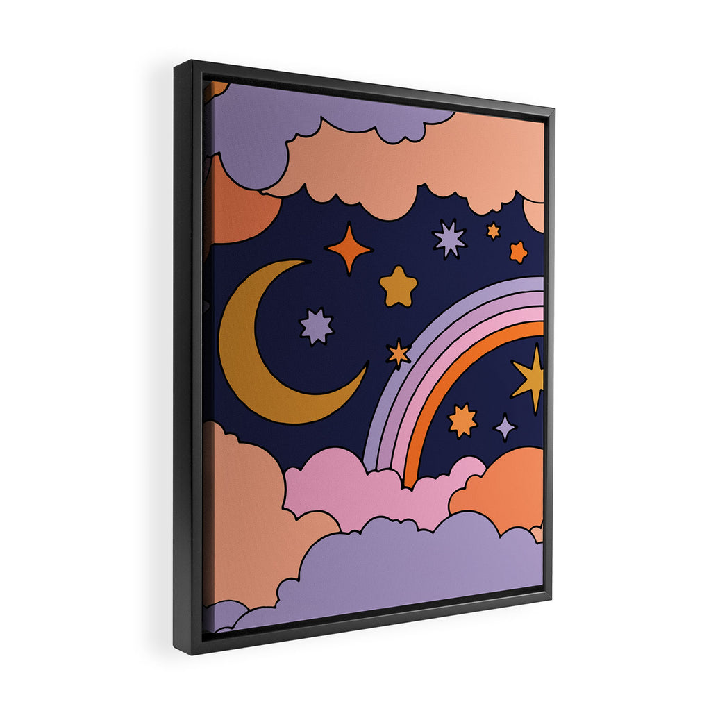 DREAMY CLOUDY NIGHT Framed Canvas Print Gallery Image 2