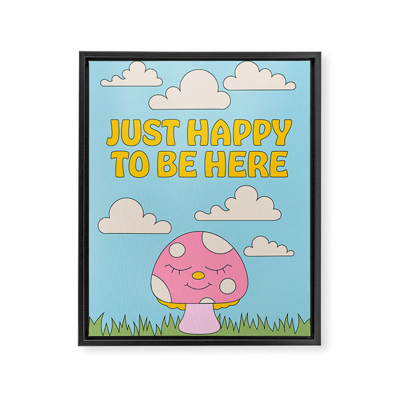 Happy Mushroom Framed Canvas Print Gallery Image 8
