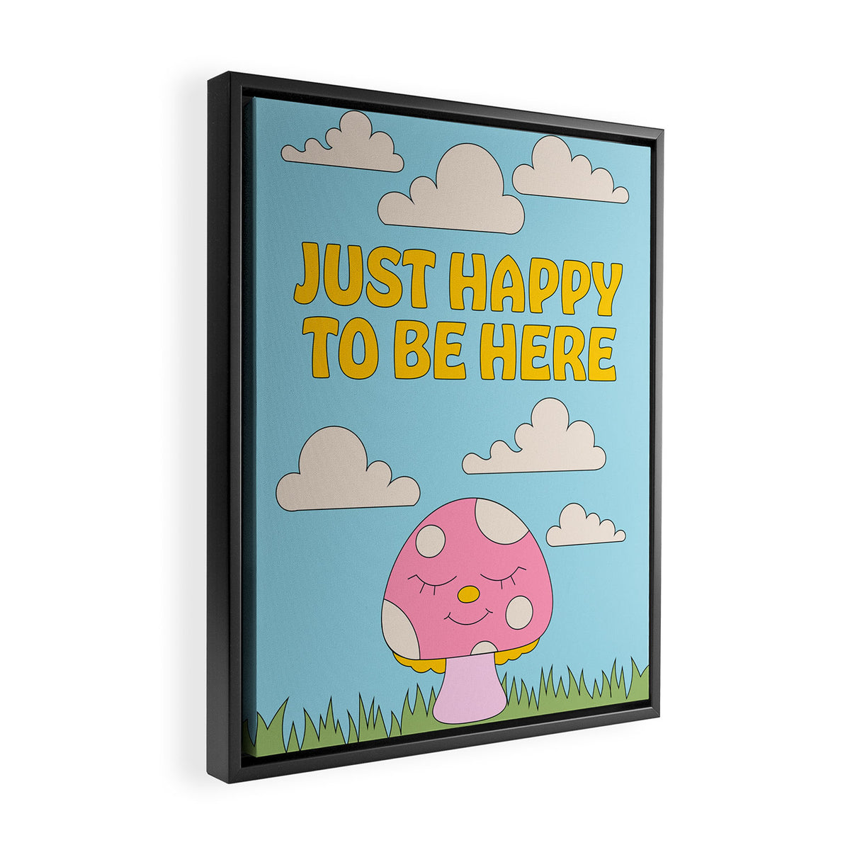 Happy Mushroom Framed Canvas Print Gallery Image 2