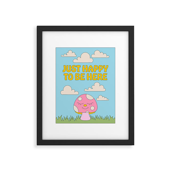 Happy Mushroom Framed Art Print Gallery Image 1