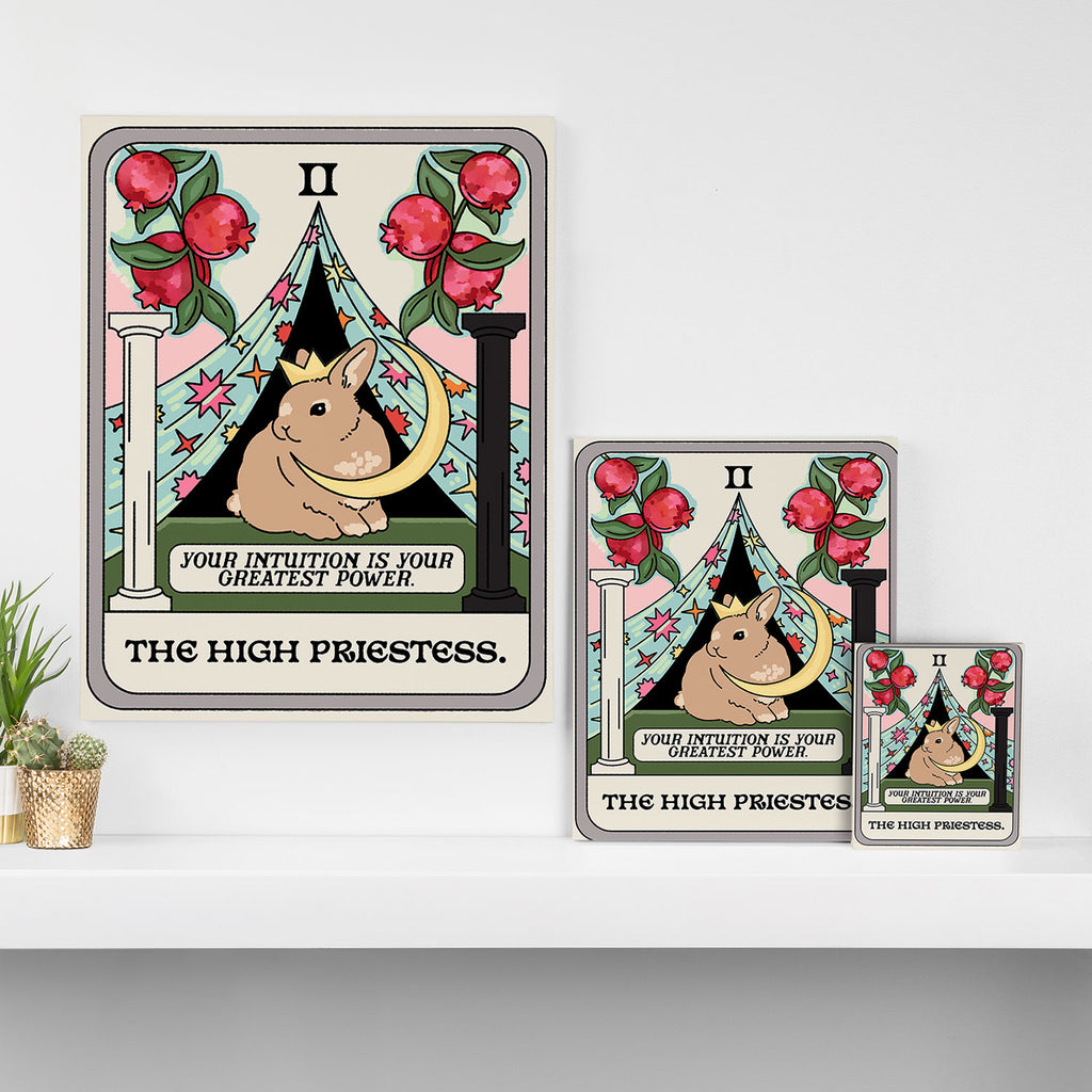 The High Priestess Bunny Tarot Card Canvas Print Gallery Image 3