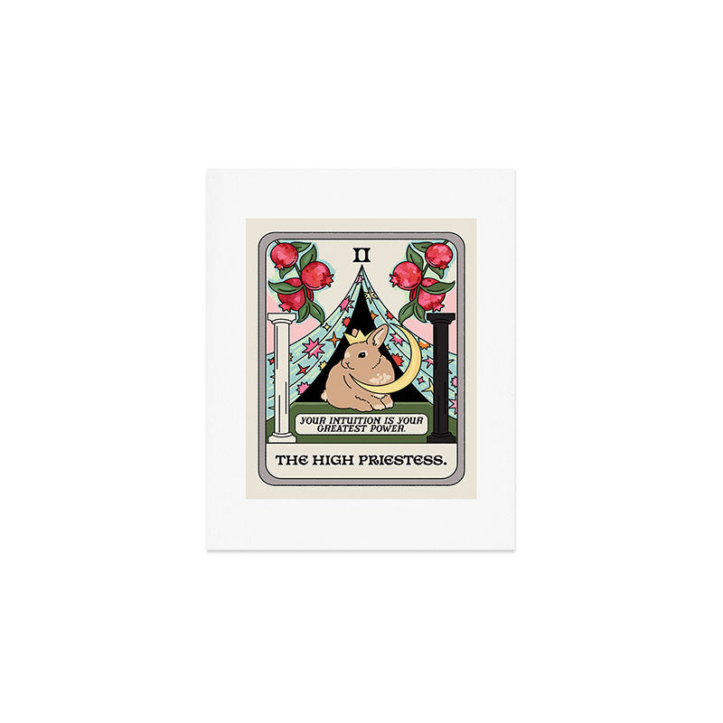 The High Priestess Bunny Tarot Card Art Print Gallery Image 1