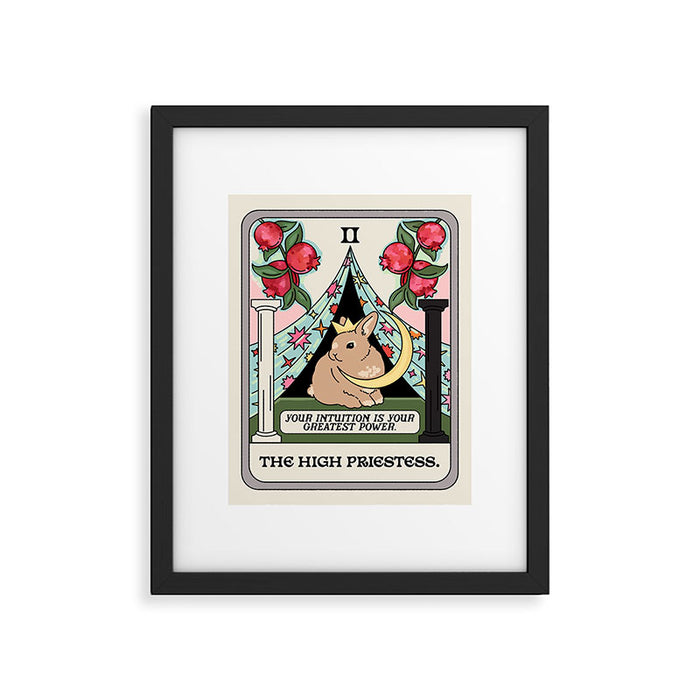 The High Priestess Bunny Tarot Card Framed Art Print Gallery Image 1
