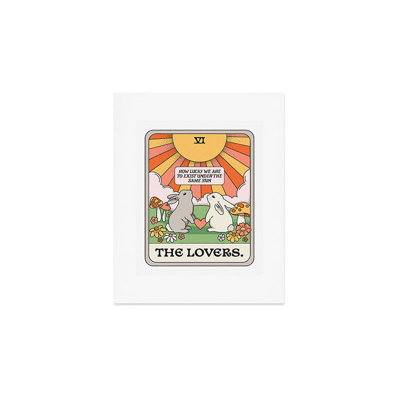 The Lovers Bunny Tarot Card Art Print Gallery Image 1