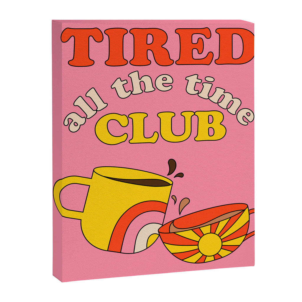 Tired Club - Pink Canvas Print Gallery Image 8