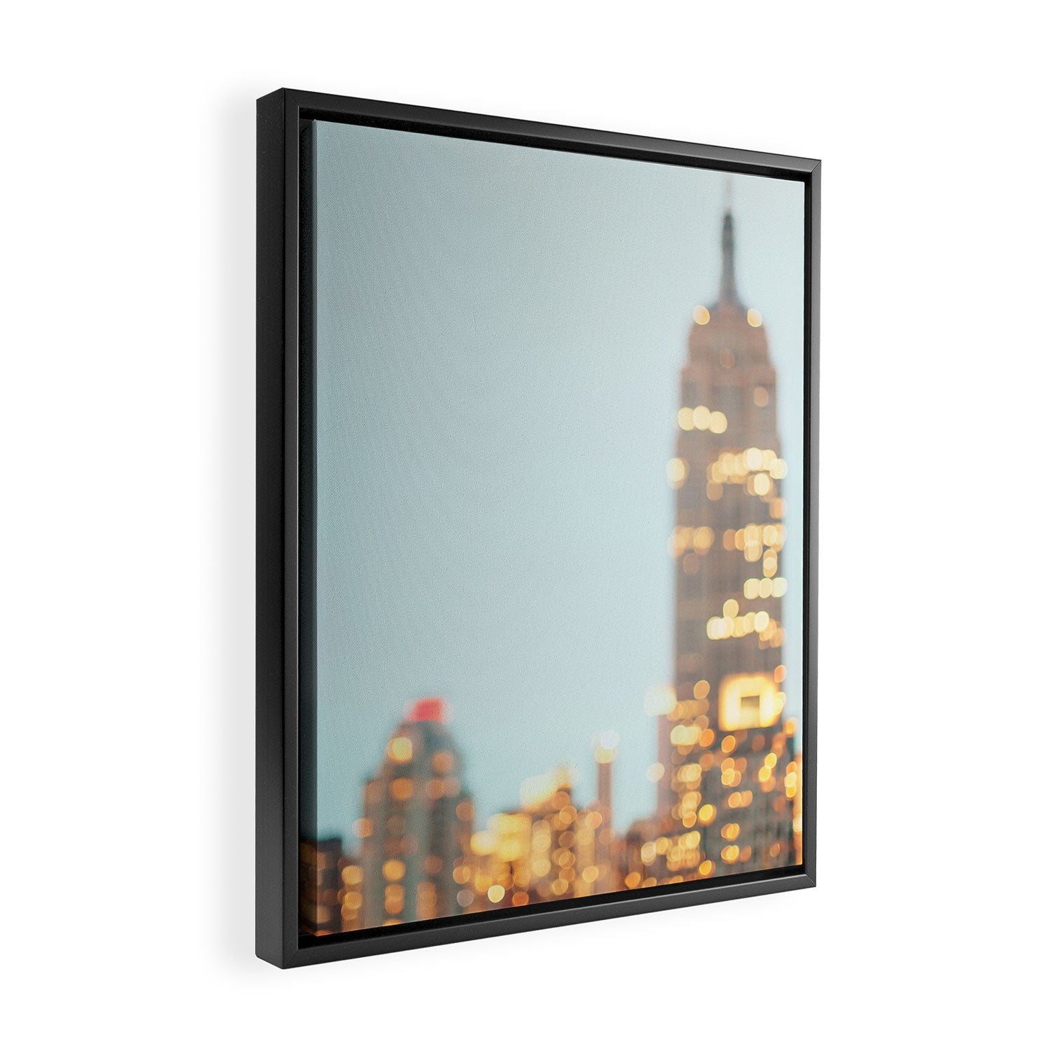Empire State Night Lights Framed Canvas Print Gallery Image 2