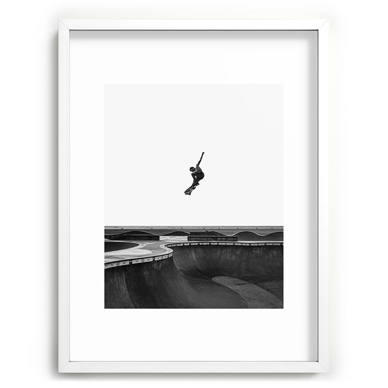 Air - Skateboarding at Venice Beach Black and White Photography
