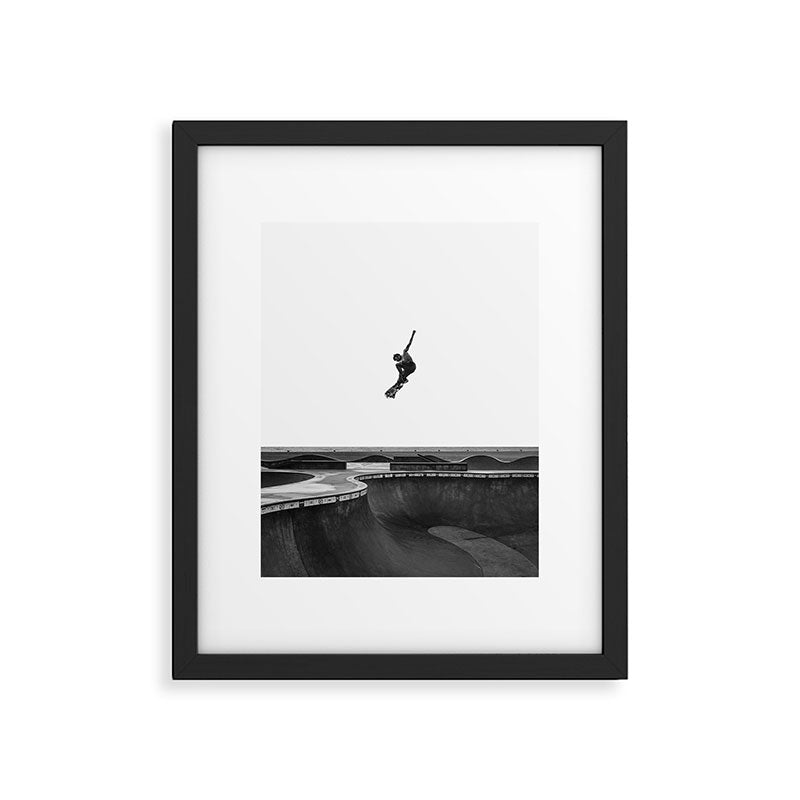 Air - Skateboarding at Venice Beach, Black and White Photography Framed Art Print Gallery Image 5
