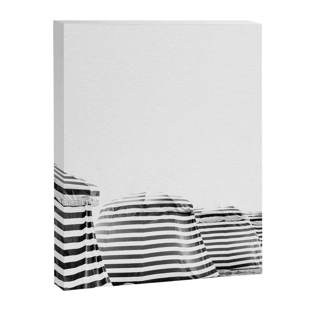 Beach Stripes - Minimalist Black and White Photography Canvas Print Gallery Image 8