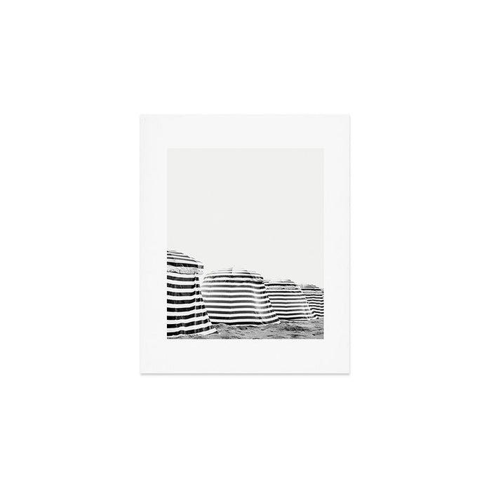 Beach Stripes - Minimalist Black and White Photography Art Print Gallery Image 1