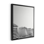 Beach Stripes - Minimalist Black and White Photography Framed Canvas Print Gallery Image 2