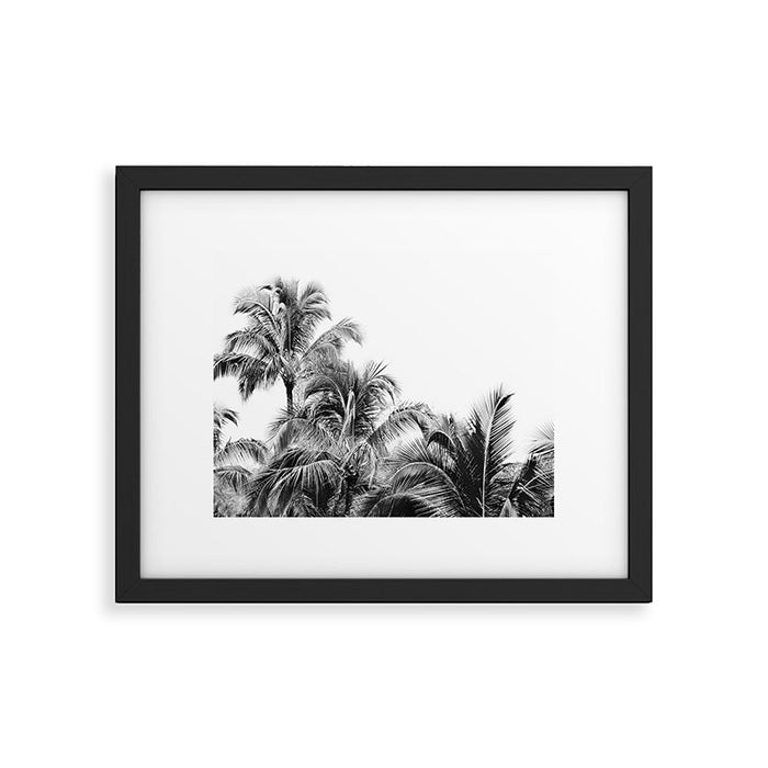 Big Island Palms - Black and White Photography, Tropical Nature Framed Art Print Gallery Image 1