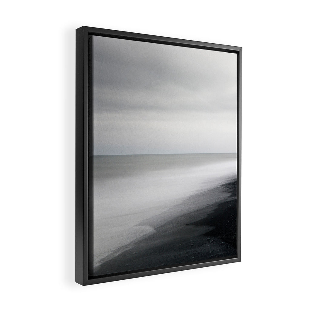 Black Beach, Iceland Abstract Landscape Framed Canvas Print Gallery Image 2