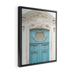 Blue Paris Door - Architecture Photograph, Travel Photography Framed Canvas Print Gallery Image 2