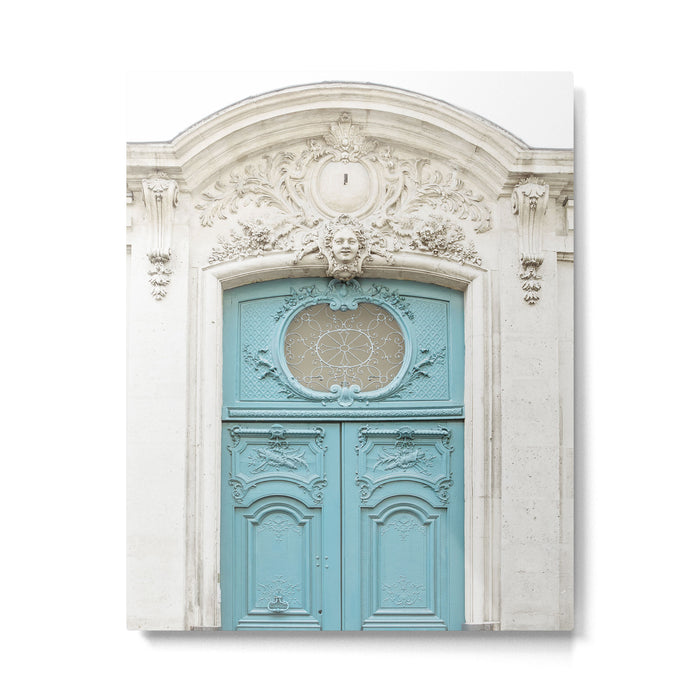 Blue Paris Door - Architecture Photograph, Travel Photography Metal Print Gallery Image 1