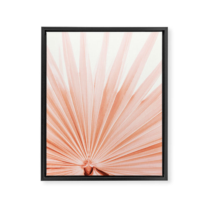 Blush Pink Fan Palm Framed Canvas Print Gallery Image 1