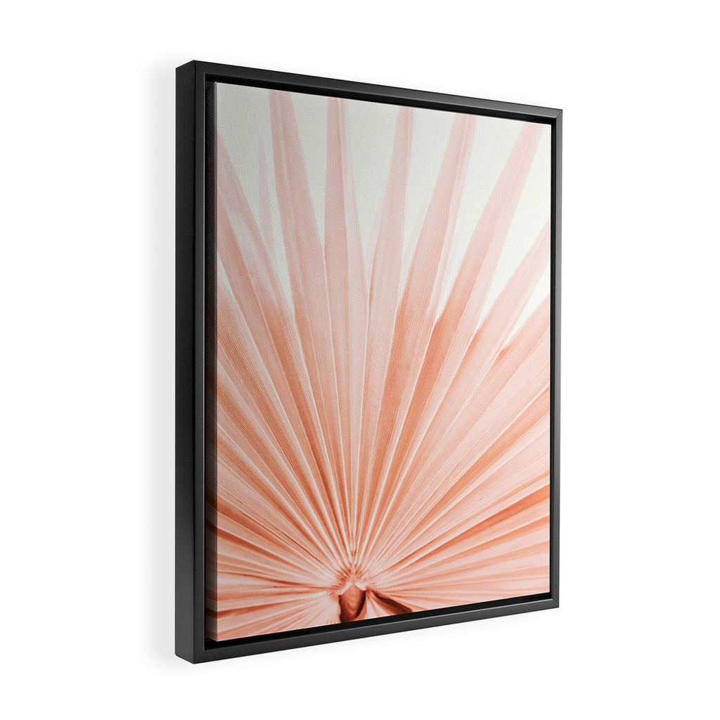 Blush Pink Fan Palm Framed Canvas Print Gallery Image 2