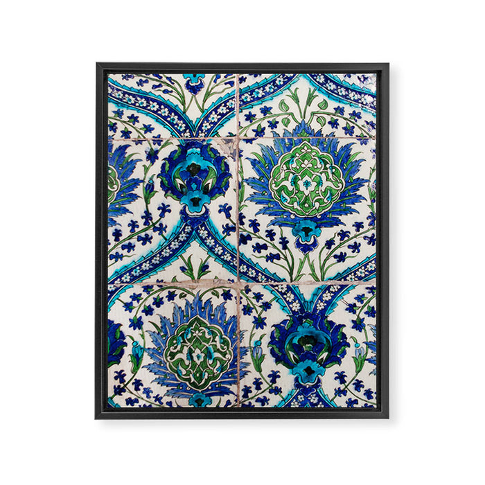 Boho Moroccan Tile Pattern Framed Canvas Print Gallery Image 1