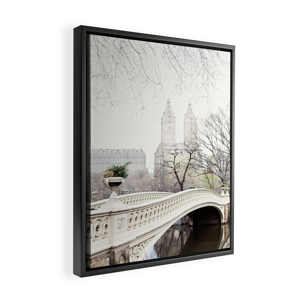 Bow Bridge in Central Park - Travel Photography, New York Framed Canvas Print Gallery Image 2