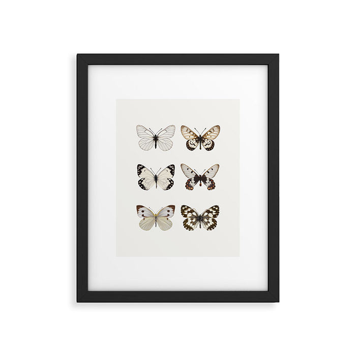Butterflies in Neutral Colors Framed Art Print Gallery Image 1