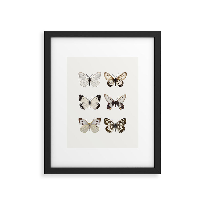 Butterflies in Neutral Colors Framed Art Print Gallery Image 5