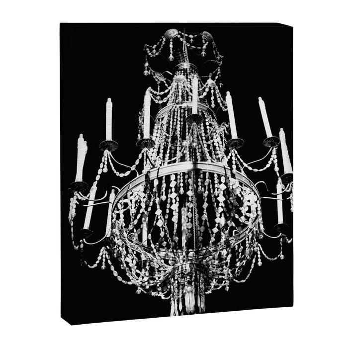 Chandelier, Black and White Canvas Print Gallery Image 1