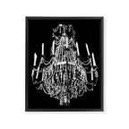 Chandelier, Black and White Framed Canvas Print Gallery Image 8
