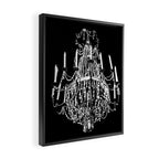 Chandelier, Black and White Framed Canvas Print Gallery Image 2