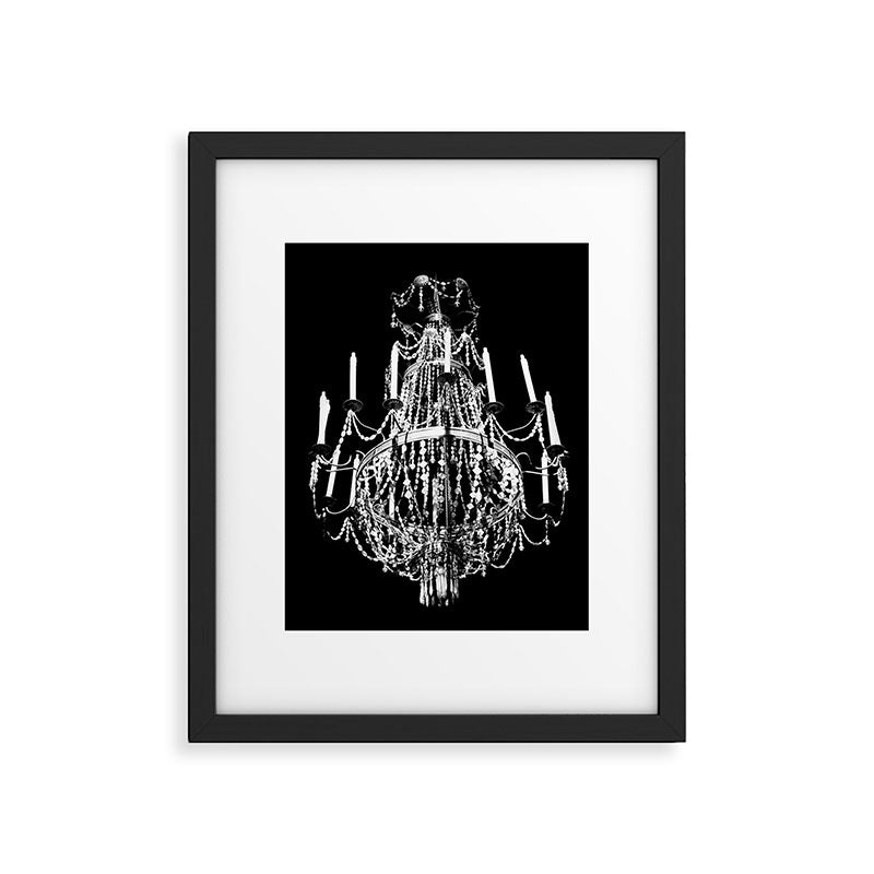 Chandelier, Black and White Framed Art Print Gallery Image 6