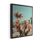 Cholla Cactus - Joshua Tree Desert Landscape, Nature Photography Framed Canvas Print Gallery Image 2