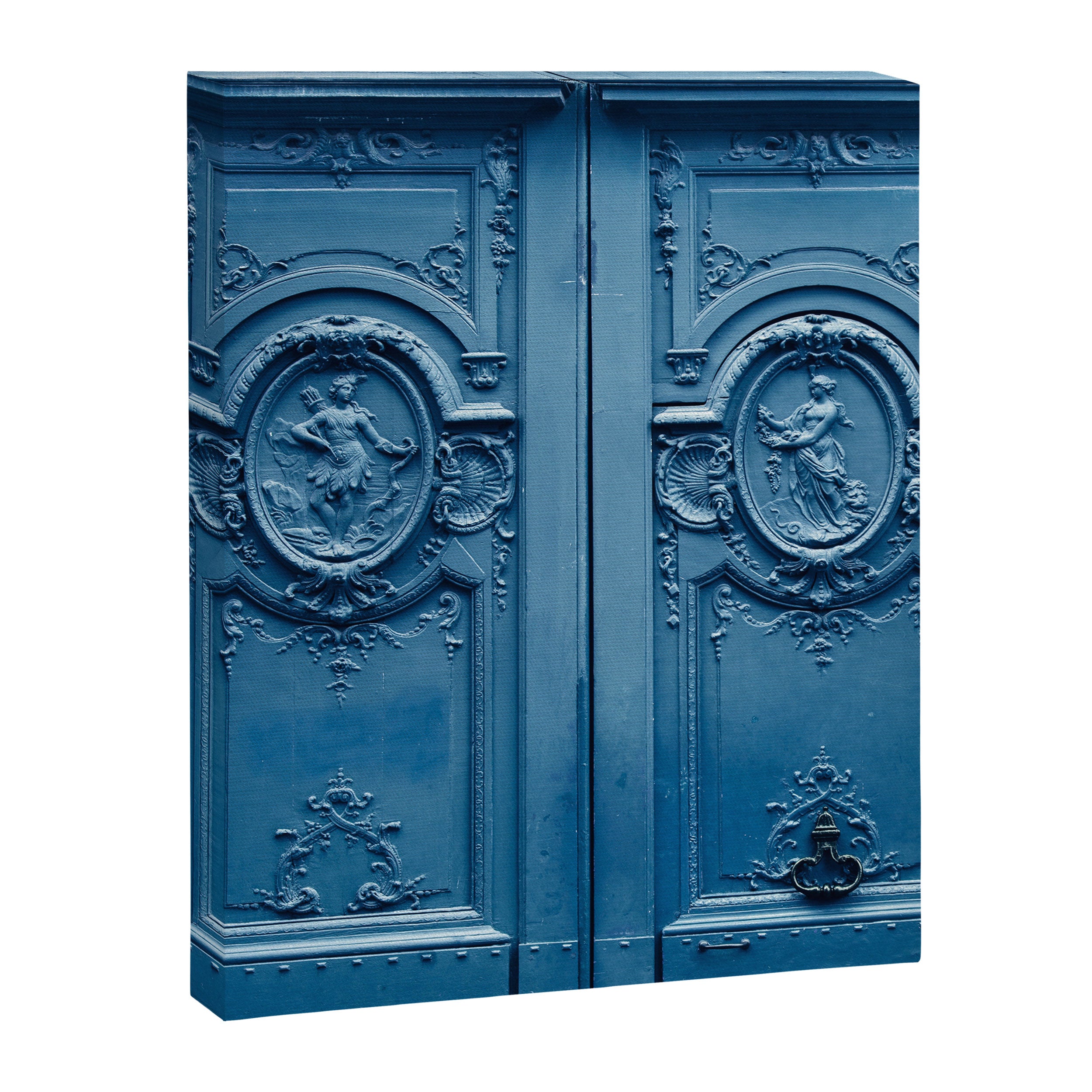 Classic Blue Door in Paris, Architecture Photography Canvas Print Gallery Image 6
