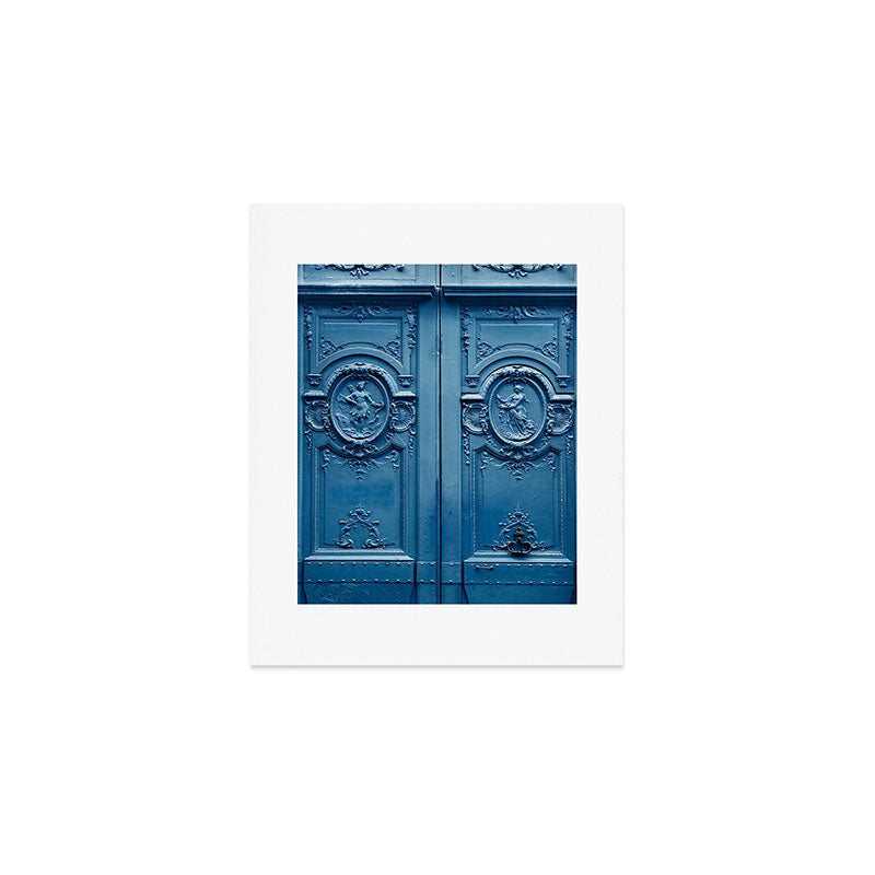 Classic Blue Door in Paris, Architecture Photography Art Print Gallery Image 1