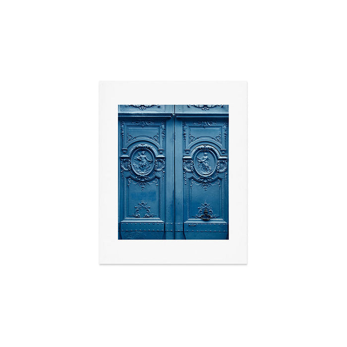 Classic Blue Door in Paris, Architecture Photography Art Print Gallery Image 1