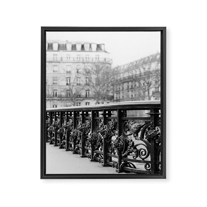 Classic Paris - Black and White Travel Photography Framed Canvas Print Gallery Image 1