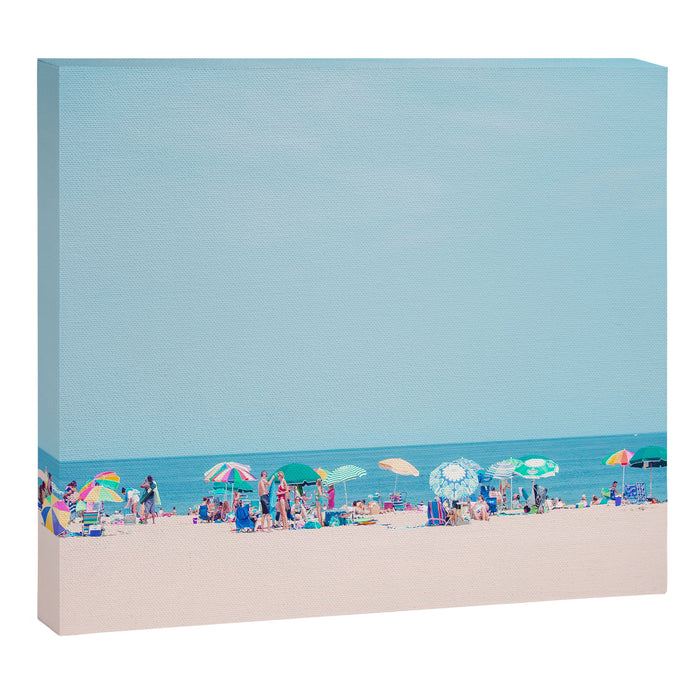 Colorful Umbrellas on the Beach Canvas Print Gallery Image 1