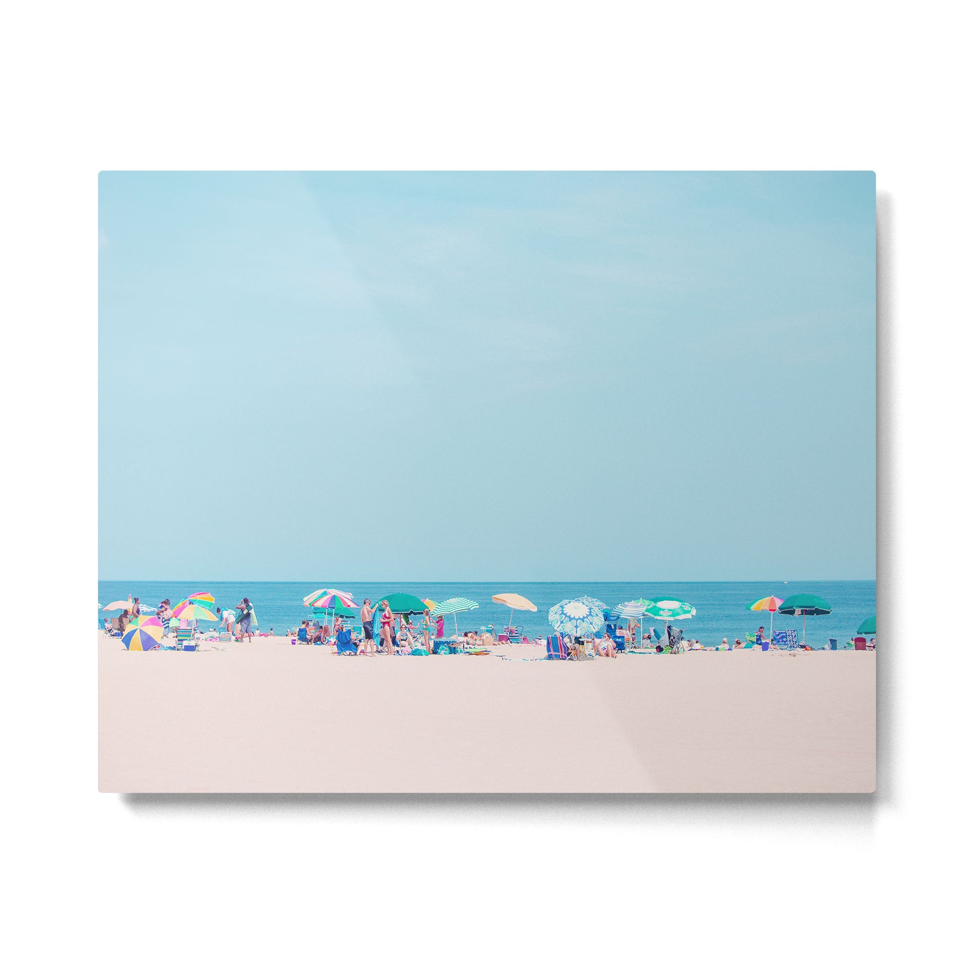 Colorful Umbrellas on the Beach Metal Print Gallery Image 4