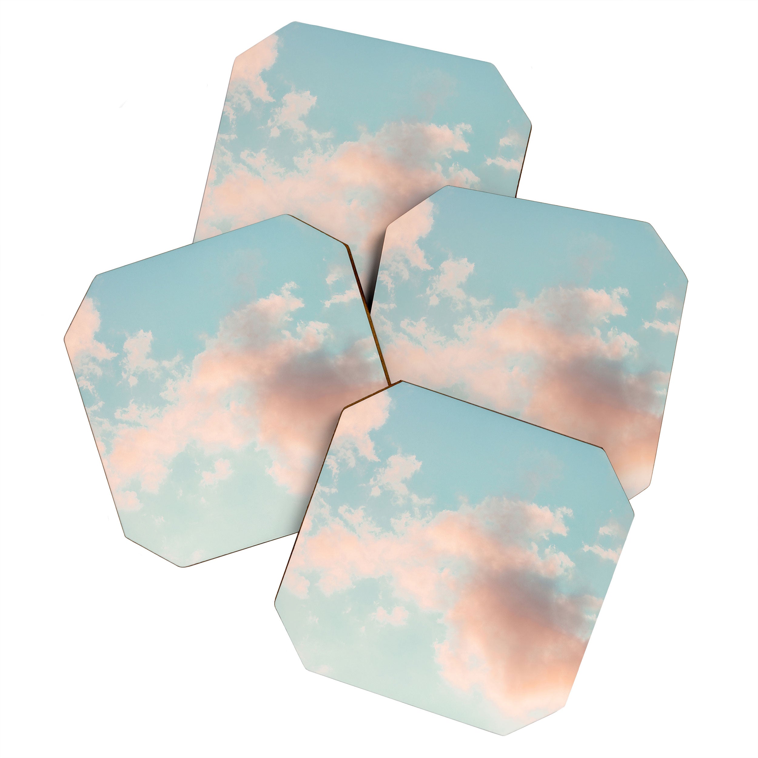 Cotton Candy Clouds - Nature Photography Art Print, Pastel Coaster Gallery Image 1
