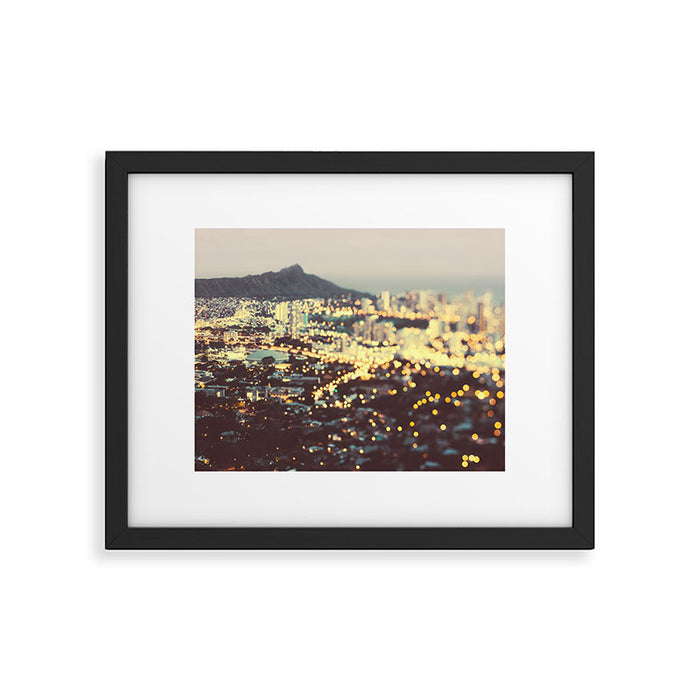 Diamond Head Sunset - Honolulu Hawaii, Abstract Travel Photography Framed Art Print Gallery Image 1