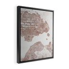 Exposed Brick Under Concrete Wall Framed Canvas Print Gallery Image 2