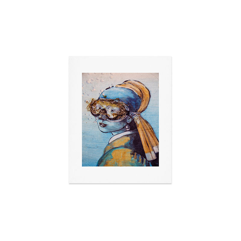 Girl With Scuba Mask Art Print Gallery Image 1