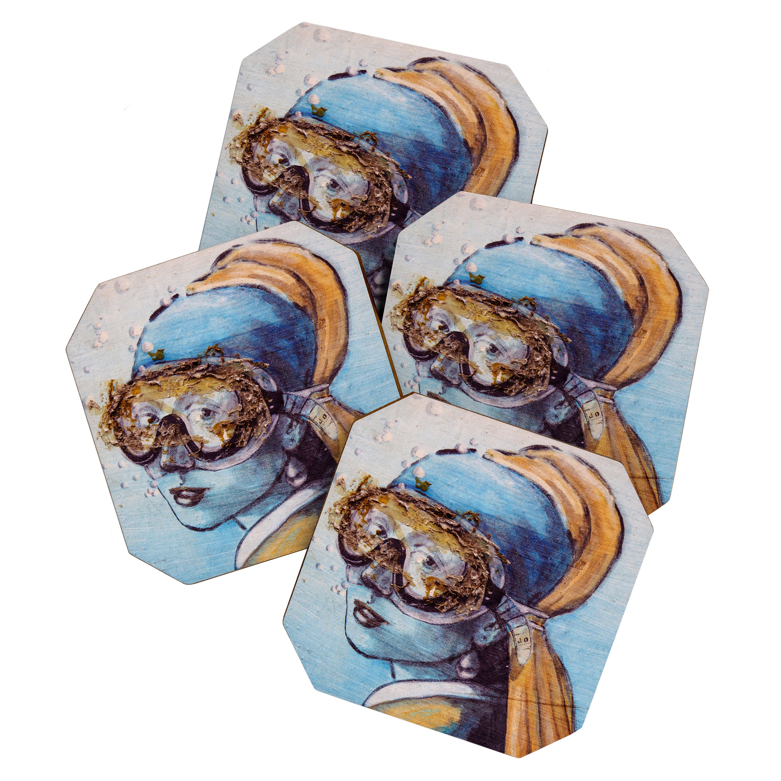 Girl With Scuba Mask Coaster Gallery Image 1