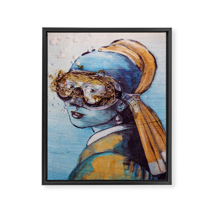 Girl With Scuba Mask Framed Canvas Print Gallery Image 1