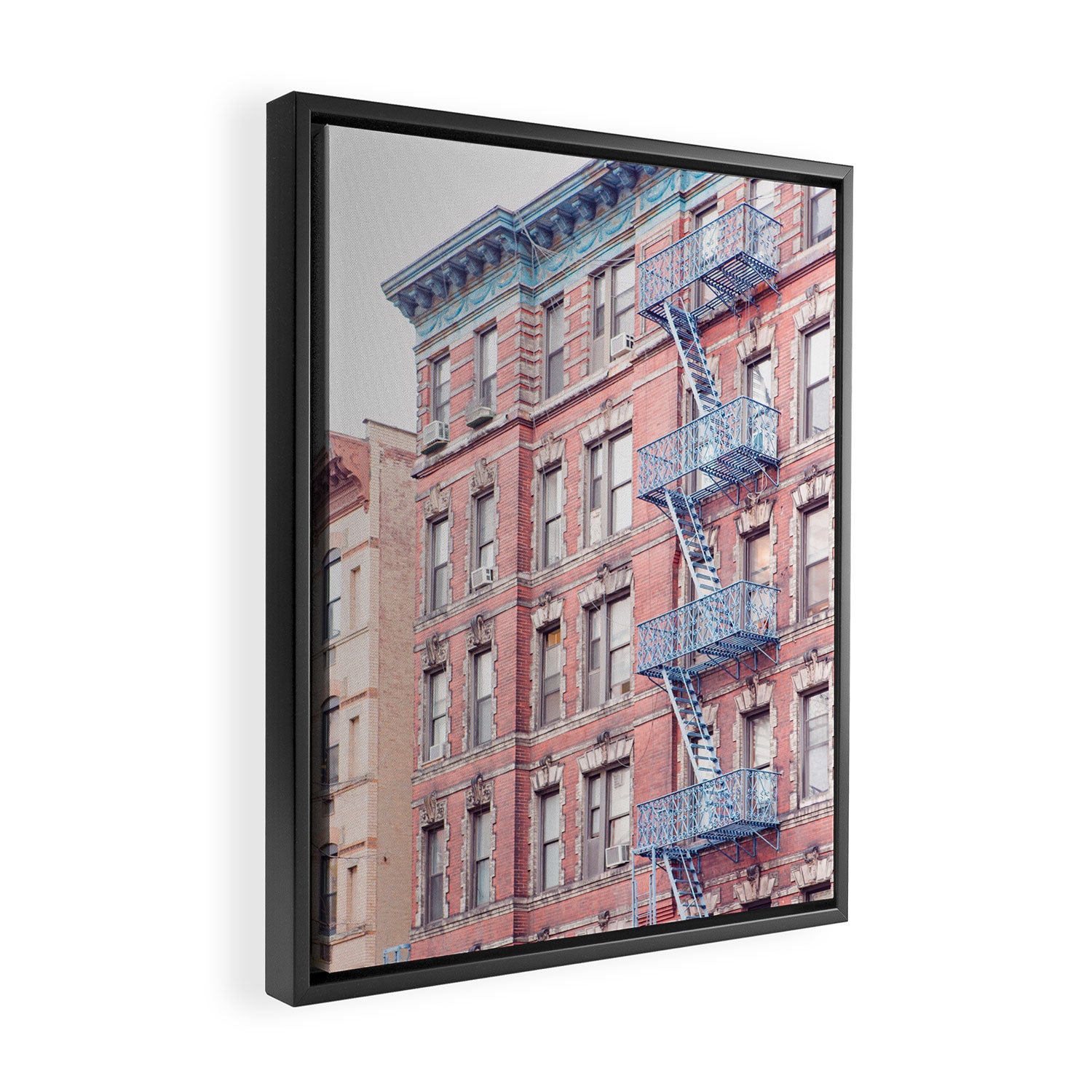 Greenwich Village Balconies - New York Architecture Photography Framed Canvas Print Gallery Image 2