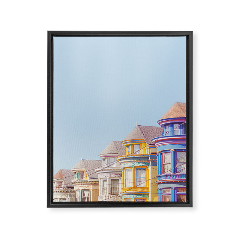 Haight Ashbury Victorian Houses - San Francisco Photography Framed Canvas Print Gallery Image 6