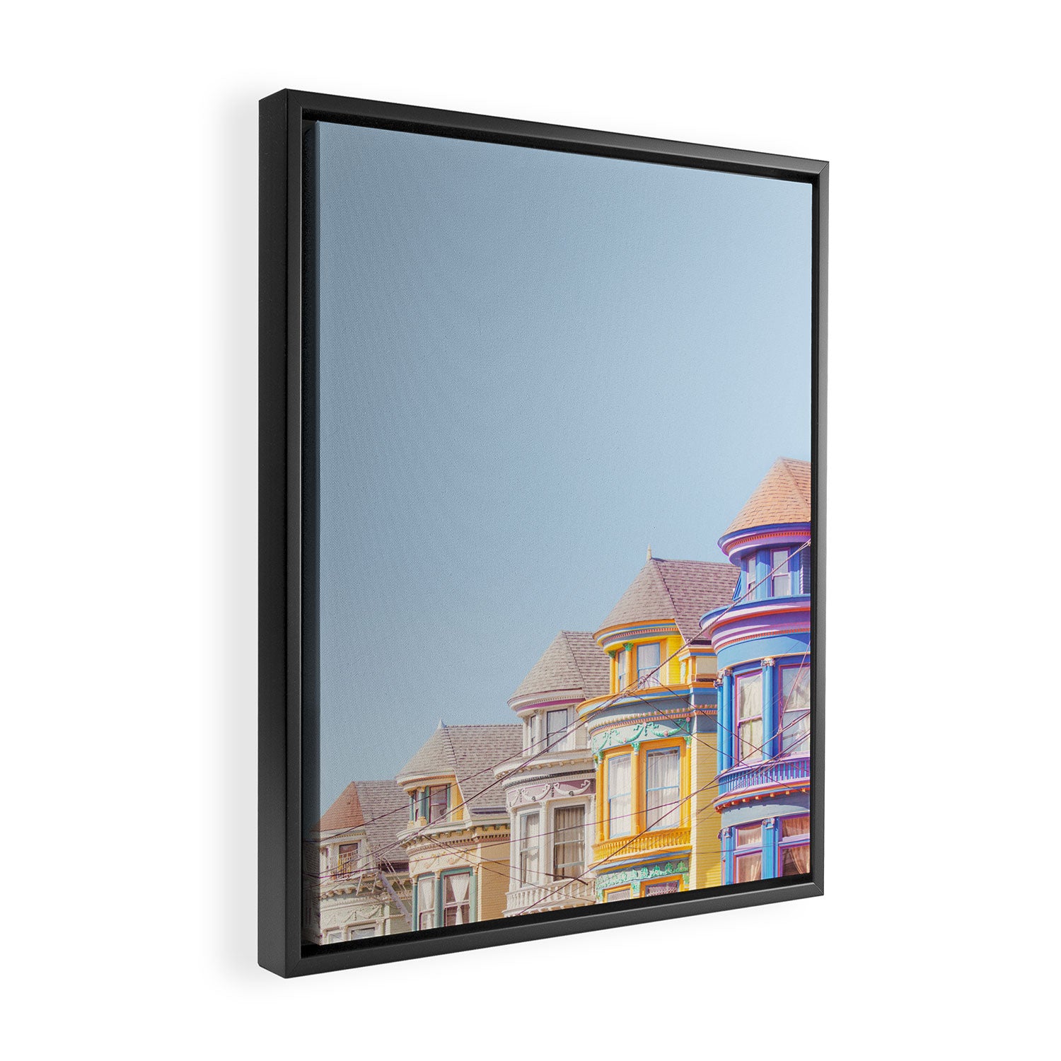 Haight Ashbury Victorian Houses - San Francisco Photography Framed Canvas Print Gallery Image 2