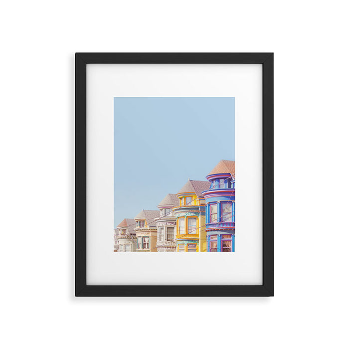 Haight Ashbury Victorian Houses - San Francisco Photography Framed Art Print Gallery Image 1