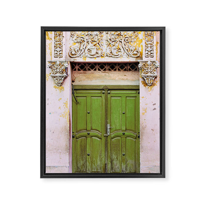 Havana Door - Cuba Travel, Architecture Photography Framed Canvas Print Gallery Image 1